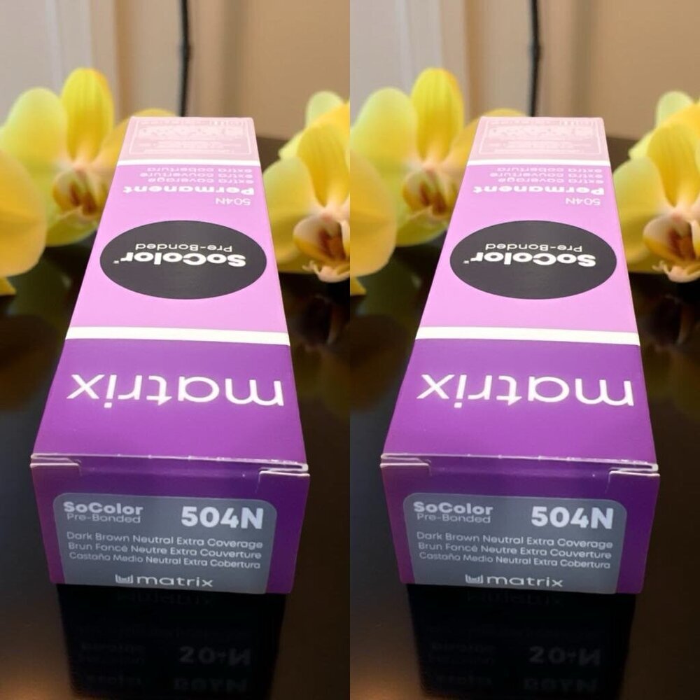 Matrix SoColor Pre Bonded 504N Dark Brown Neutral Extra Coverage 3 oz_ 2 units